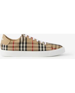 Burberry Vintage Check Canvas Trainer - Natural