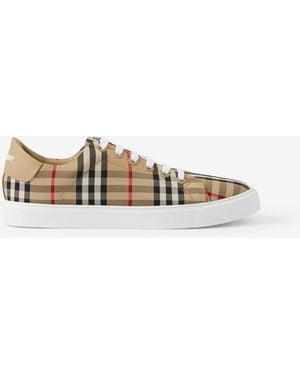 Burberry Vintage Check Canvas Trainer - Natural