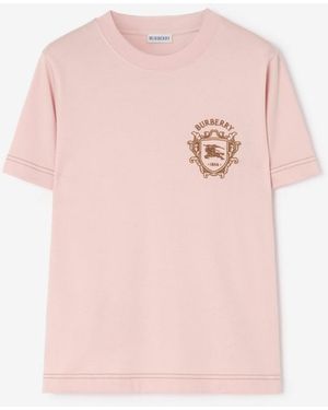 Burberry Knight Crest Cotton T-Shirt - Pink