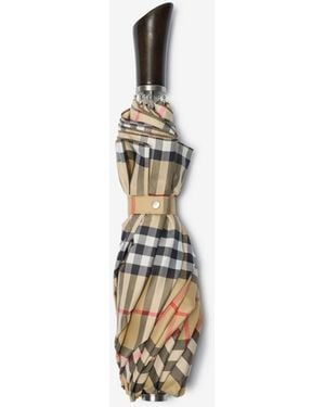 Burberry Check Folding Umbrella - Métallisé