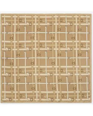 Burberry Belt Check Silk Scarf - Natural