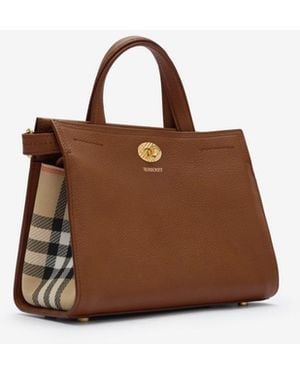 Burberry Mini Cotswolds Check Tote - Brown