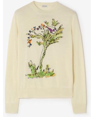 Burberry Wool Silk Brave Little Tree Jumper - Multicolour