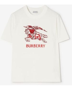 Burberry Heart Knight Cotton T-Shirt - White