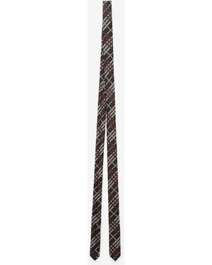 Burberry Skinny Check Silk Tie - Multicolour