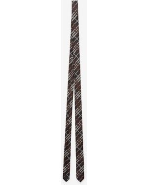 Burberry Skinny Check Silk Tie - Multicolour