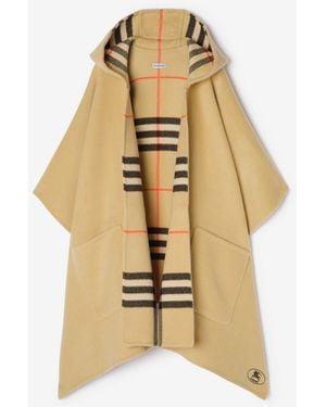 Burberry Check Cashmere Hooded Cape - Metallic