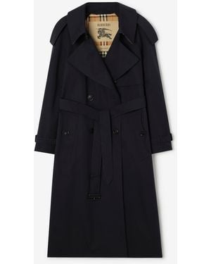 Burberry Long Gabardine Fitzrovia Trench Coat - Black
