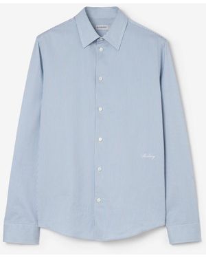 Burberry Slim Fit Striped Cotton Shirt - Blue