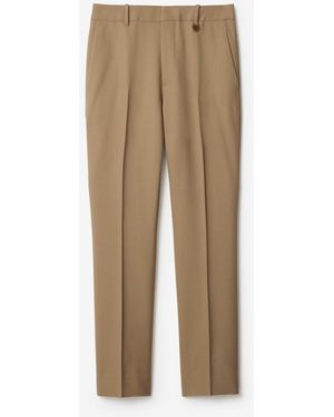 Burberry Wool Tailored Trousers - Natural