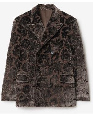 Burberry Vine Velvet Tailored Jacket - Black