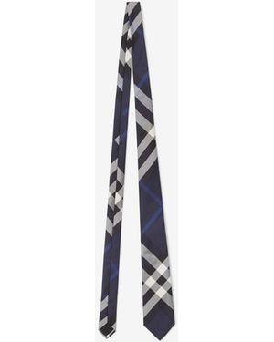 Burberry Manson Check-print Silk Tie - Blue