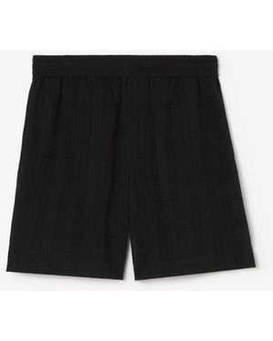Burberry Check Cotton Voile Shorts - Black