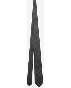 Burberry Check Silk Tie - Black