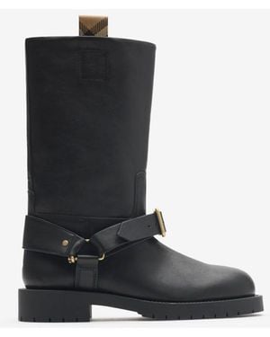 Burberry Leather Soft Saddle Low Boots​ - Black