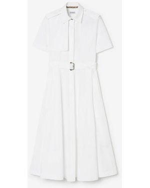 Burberry Cotton Poplin Shirt Dress - White