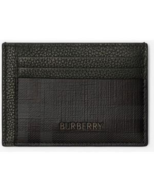 Burberry City Check Clip Card Case - Black