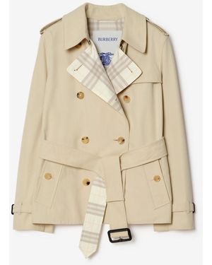 Burberry Gabardine Lakefield Trench Jacket - Natural