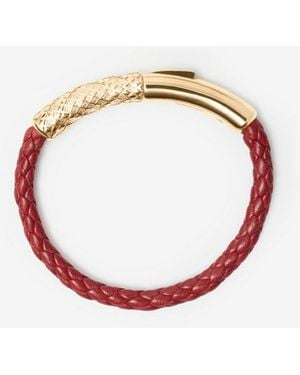 Burberry Leather Check Bracelet - Metallic
