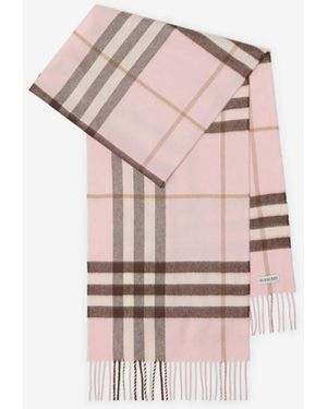 Burberry Check Cashmere Scarf - Pink