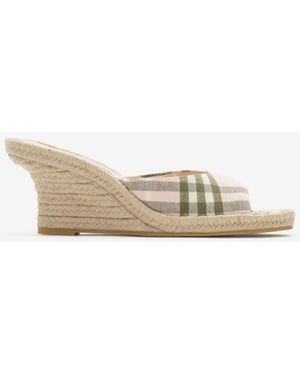 Burberry Check Mews Espadrille Mules - Multicolour