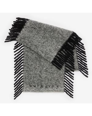 Burberry Alpaca Wool Blend Happy Scarf - Black