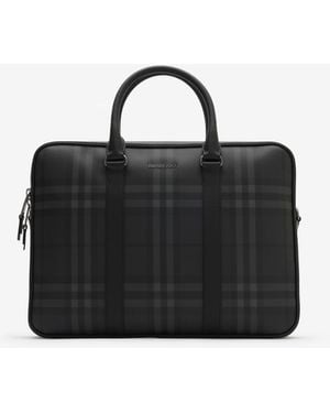 Burberry City Check Briefcase - Black