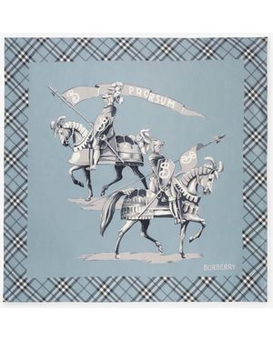 Burberry Archive Knight Silk Scarf - Blue