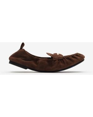 Burberry Suede Fawn Loafers - Brown