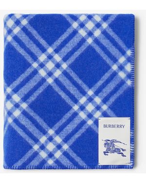 Burberry Check Wool Blanket - Blue