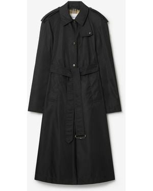 Burberry Long Nylon Hooded Car Coat - Black