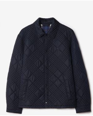 Burberry Micro Check-Stitch Ramsey Jacket - Blue