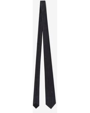 Burberry Pinstriped Silk Tie - Black