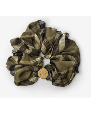 Burberry Check Silk Scrunchie - Green