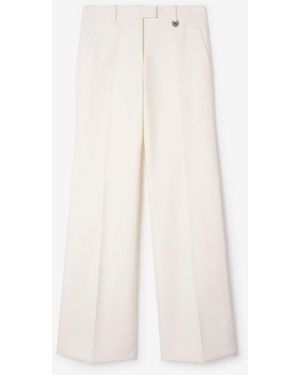 Burberry Cotton Blend Tailored Trousers - White