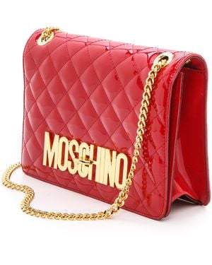 Moschino Patent Leather Shoulder Bag - Red
