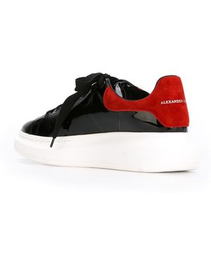 McQueen Patent-Leather and Suede Sneakers - Black