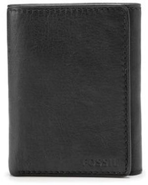 Fossil Ingram Leather Trifold With Id Window Wallet - Black