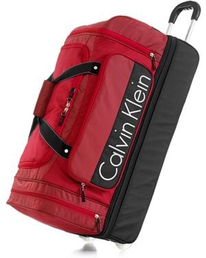 Calvin Klein Clearance Greenwich 20 28 Rolling Drop Bottom Duffel - Red