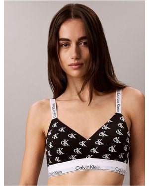Calvin Klein Icon Cotton Modal Lightly Lined Bralette - Black