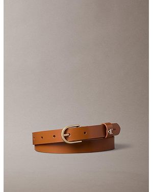 Calvin Klein Monogram Rounded Buckle Belt - Brown