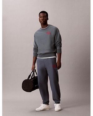 Calvin Klein Jeans Relaxed Embroidered Logo Joggers - Blue