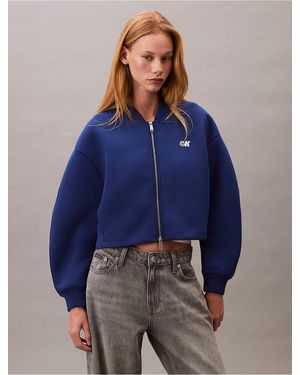 Calvin Klein Scuba Relaxed Bomber Jacket - Blue