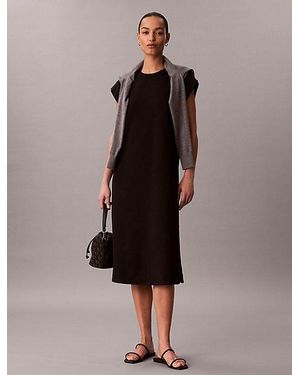 Calvin Klein Jeans Relaxed Cotton Jersey Midi Dress - Black