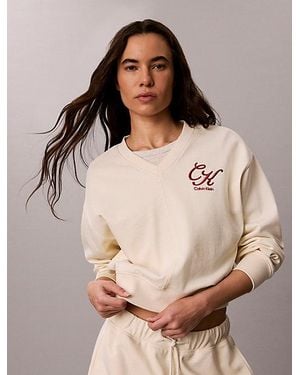 Calvin Klein Jeans Relaxed Terry Sweatshirt - Natural