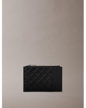 Calvin Klein Allover Emblem Logo Card Holder - Grey