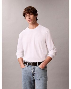 Calvin Klein Supima Cotton Interlock Long Sleeve Tee - White