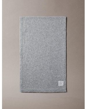 Calvin Klein Cashmere Emblem Logo Scarf - Grey
