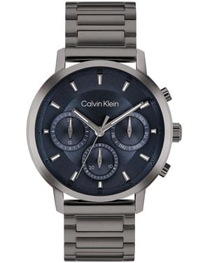 Calvin Klein Plated Steel Multifunction Watch - Grey