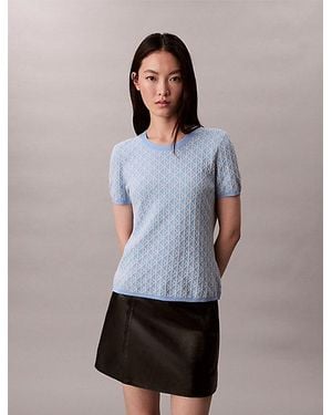 Calvin Klein Knit Cap Sleeve Baby Tee - Grey